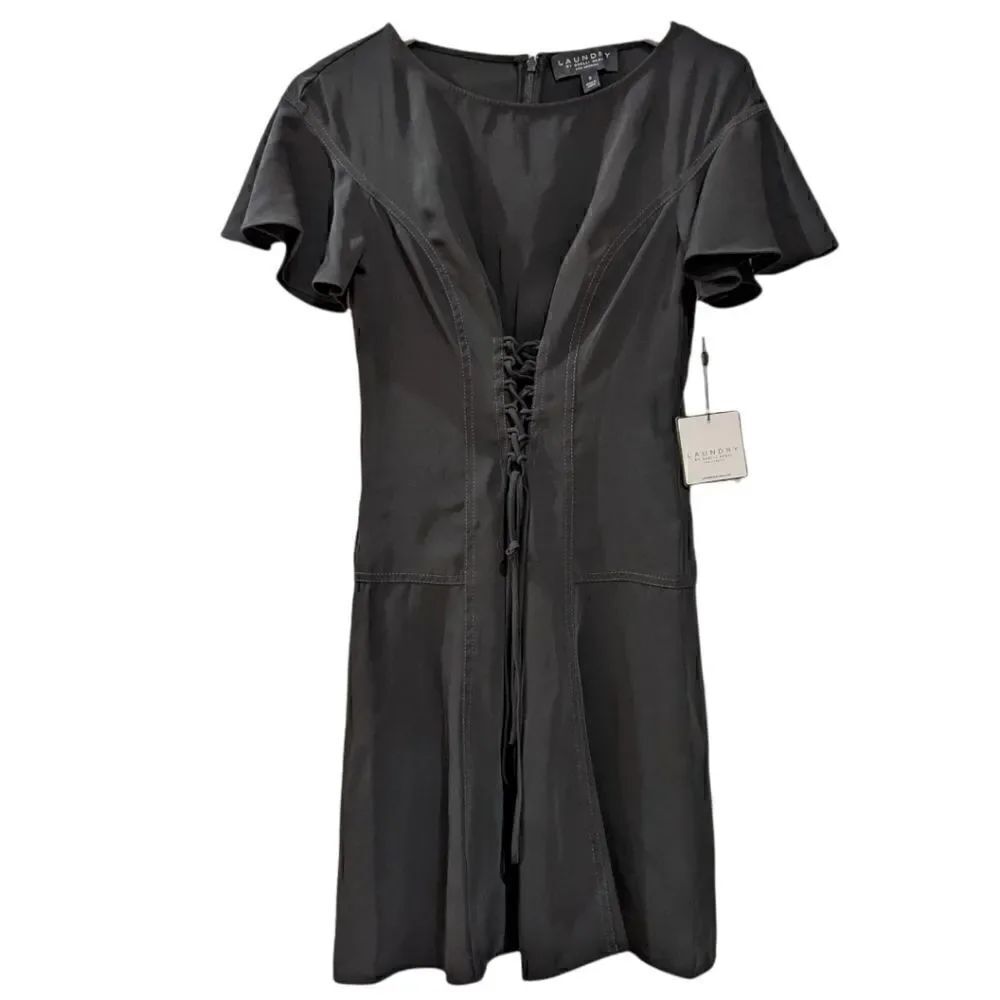 NWT Laundry By Shelli Segal Los Angeles Women's Black Lace Midi Dress Size 2